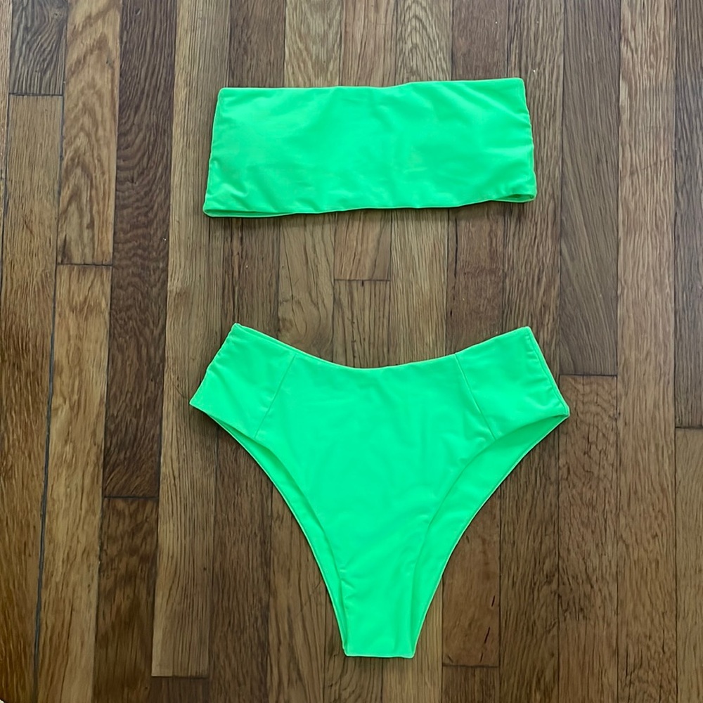 Neon green bathing suit